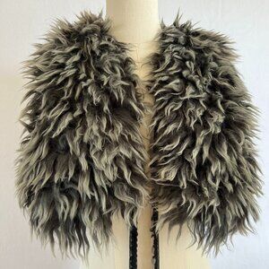 Bird by Juicy Couture Vintage Grey Shaggy Faux Fur Vest - Size Small